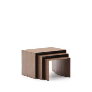 KAVE HOME Litto indskudsbord, rektangul�r - brun valn�ddefiner (s�t med 3)