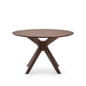 KAVE HOME Naanim spisebord, rund - brun valn�ddefiner og brun gummitr� (�120)