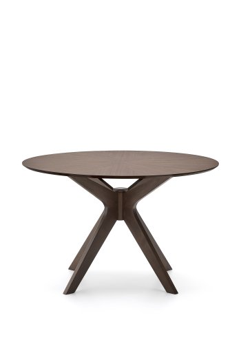 KAVE HOME Naanim spisebord, rund - brun valn�ddefiner og brun gummitr� (�120)