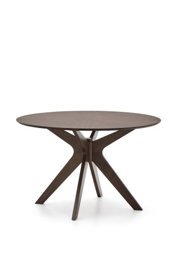 KAVE HOME Naanim spisebord, rund - brun valn�ddefiner og brun gummitr� (�120)