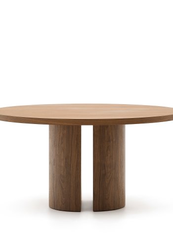 KAVE HOME Nealy rundt bord med valnttfiner i mrk utfrelse, 150 cm
