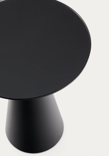 KAVE HOME Wilshire sidebord med frostet herdet glass og stl med matt svart lakkert finish.