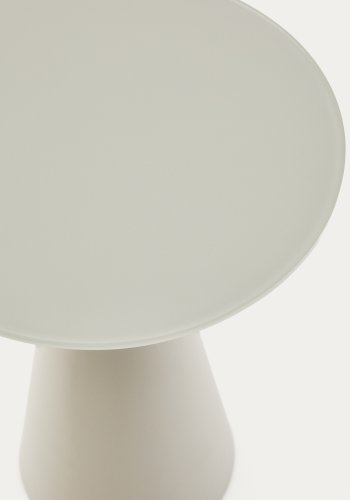 KAVE HOME Wilshire sidebord med frostet herdet glass og stl med matt grmalt finish.