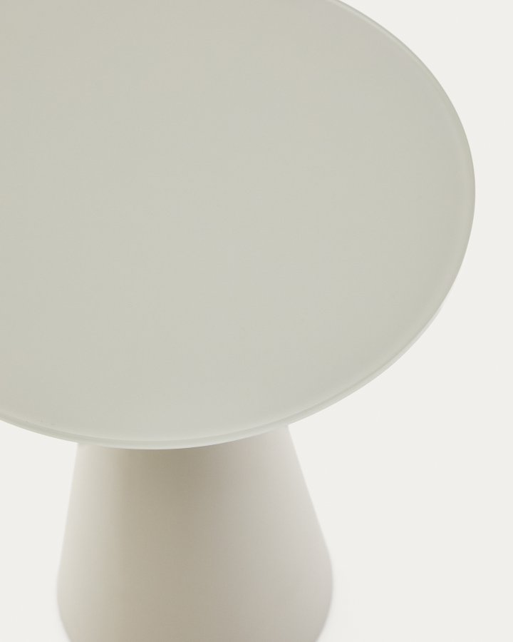 KAVE HOME Wilshire sidebord med frostet herdet glass og stl med matt grmalt finish.