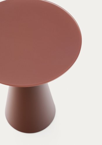 KAVE HOME Wilshire sidebord, rund - terrakotta frostet h�rdet glas og mat terrakotta st�l (�35)