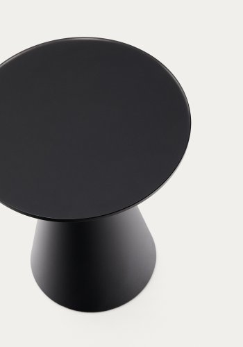 KAVE HOME Wilshire sidebord med frostet herdet glass og stl med matt svart lakkert finish.