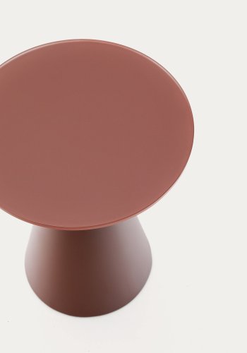  KAVE HOME Wilshire sidebord med frostet herdet glass og matt terrakottalakert stlfinish