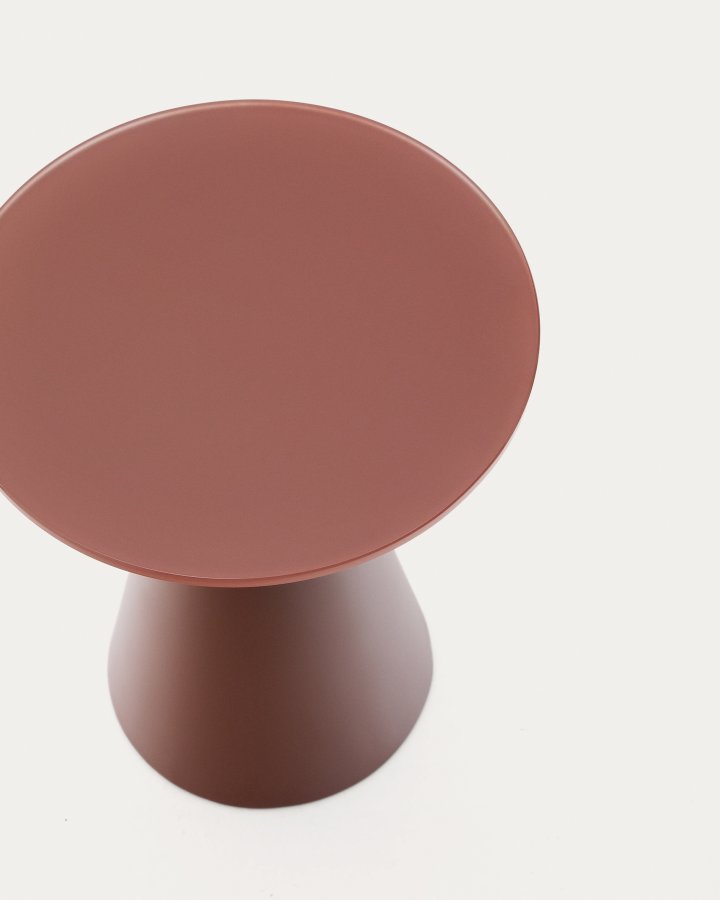  KAVE HOME Wilshire sidebord med frostet herdet glass og matt terrakottalakert stlfinish