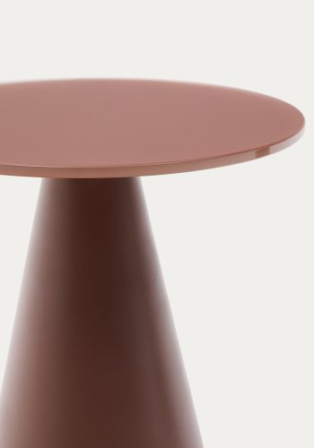  KAVE HOME Wilshire sidebord med frostet herdet glass og matt terrakottalakert stlfinish