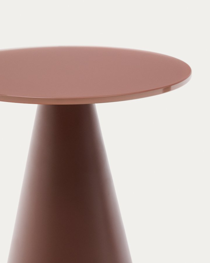  KAVE HOME Wilshire sidebord med frostet herdet glass og matt terrakottalakert stlfinish