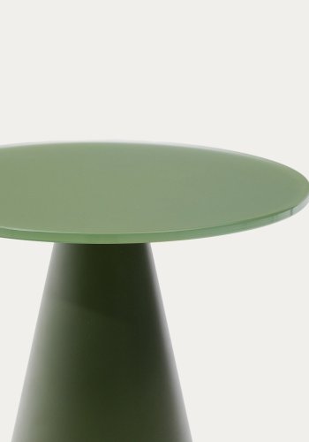 KAVE HOME Wilshire sidebord med frostet herdet glass og matt grnnmalt stlfinish  30 cm