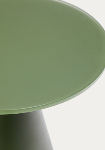 KAVE HOME Wilshire sidebord med frostet herdet glass og matt grnnmalt stlfinish  30 cm