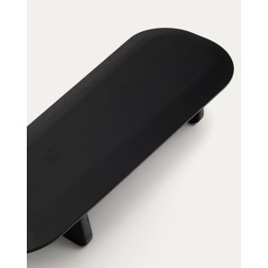 KAVE HOME Pirita soffbord i massiv ek i svart finish, 146 x 56,5 cm FSC 100%.