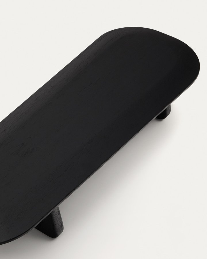 KAVE HOME Pirita salongbord i massiv eik i sort finish, 146 x 56,5 cm FSC 100%.