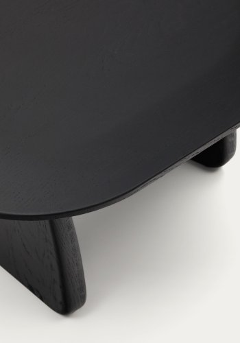 KAVE HOME Pirita sidebord laget av massiv eik i sort finish, 70,6 x 70 cm FSC 100%.