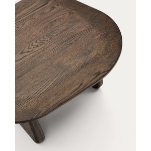 KAVE HOME Pirita sidobord av massiv ek i mörk finish, 70,6 x 70 cm FSC 100%.