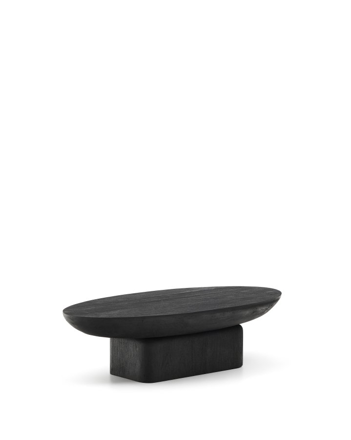 KAVE HOME Ovak sofabord, oval - sort akacietr� (140x70)