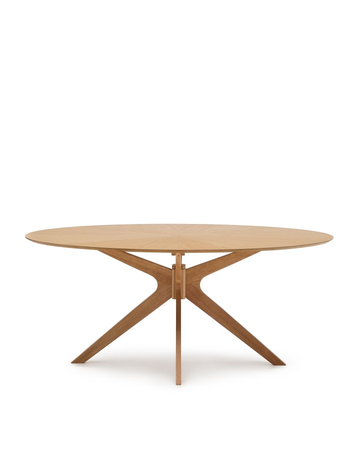 KAVE HOME Naanim spisebord, oval - natur egetr�sfiner og natur gummitr� (180x110)