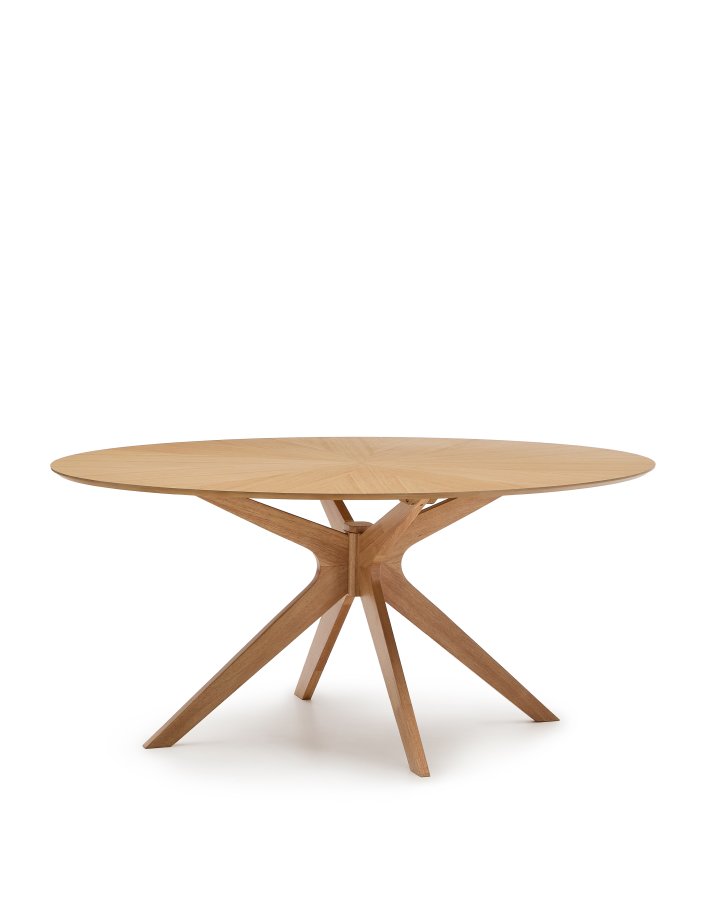 KAVE HOME Naanim spisebord, oval - natur egetr�sfiner og natur gummitr� (180x110)