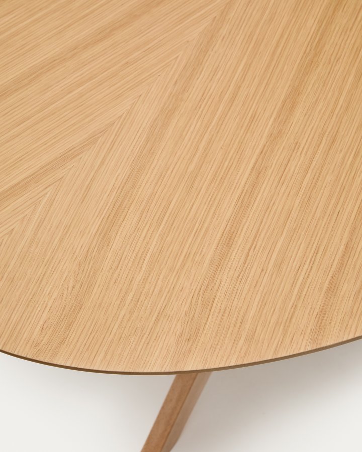 KAVE HOME Naanim spisebord, oval - natur egetr�sfiner og natur gummitr� (180x110)