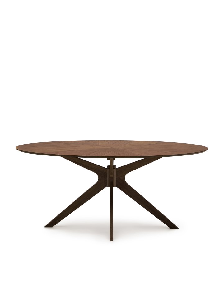 KAVE HOME Naanim spisebord, oval - brun valn�ddefiner og brun gummitr� (180x110)