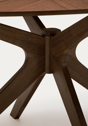 KAVE HOME Naanim spisebord, oval - brun valn�ddefiner og brun gummitr� (180x110)