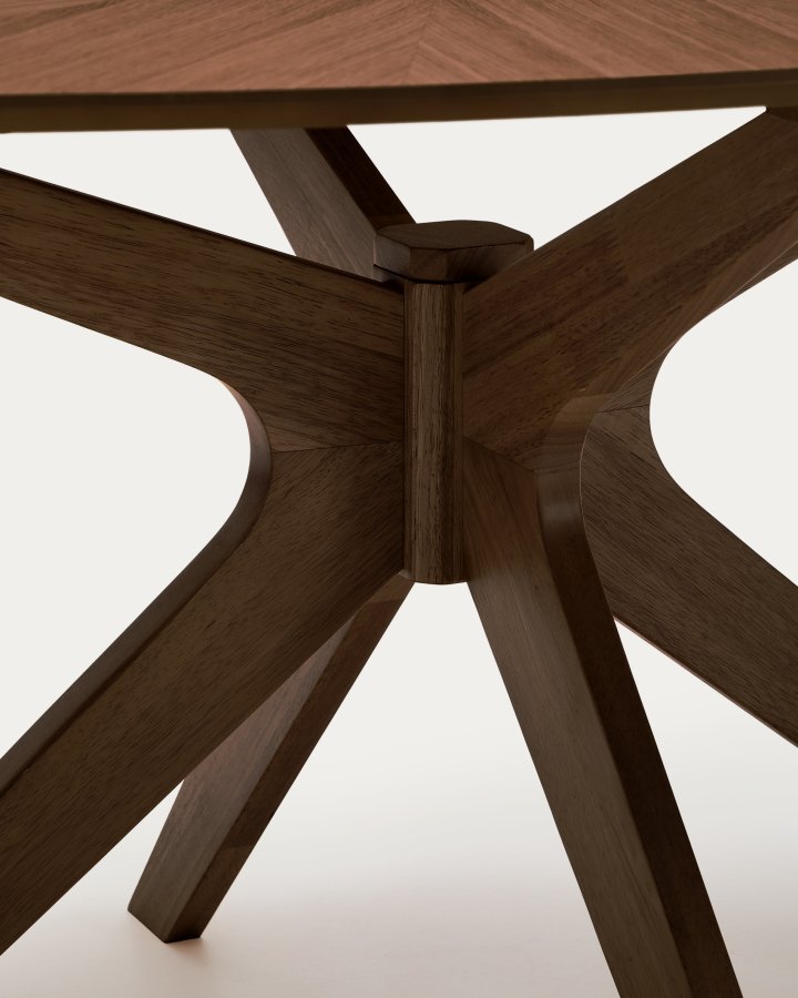 KAVE HOME Naanim spisebord, oval - brun valn�ddefiner og brun gummitr� (180x110)