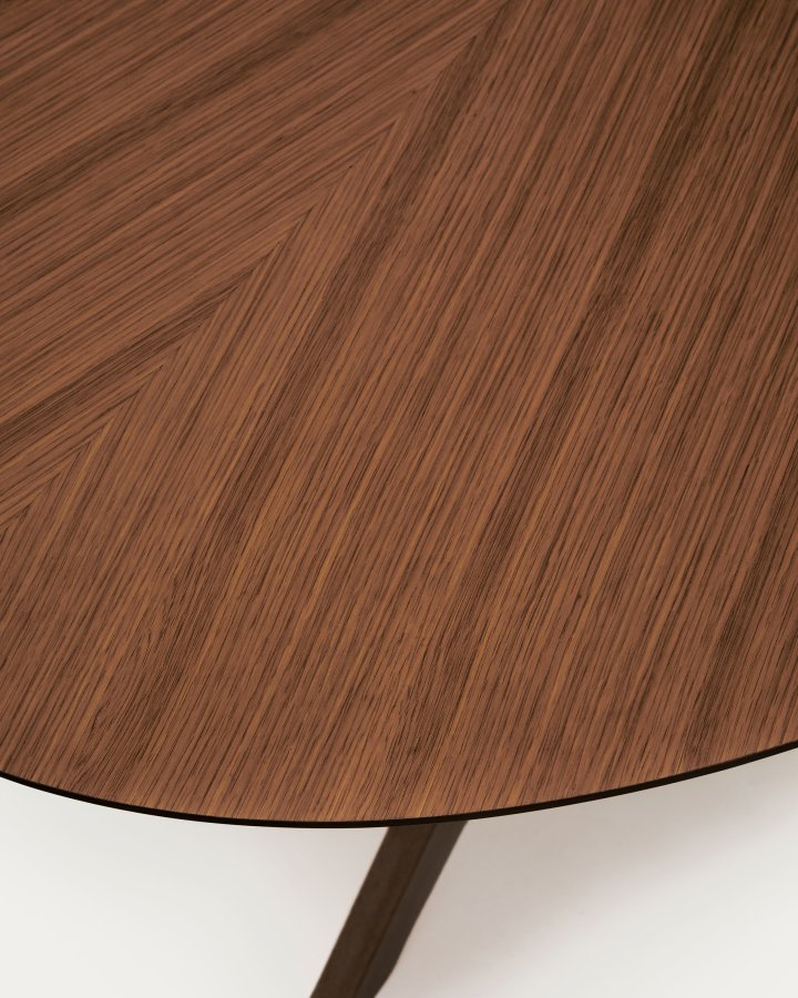 KAVE HOME Naanim spisebord, oval - brun valn�ddefiner og brun gummitr� (180x110)