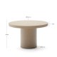 KAVE HOME Aiguablava hagebord, rundt - beige sement (120)