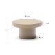 KAVE HOME Aiguablava utendrs salongbord, rundt - beige sement (90)