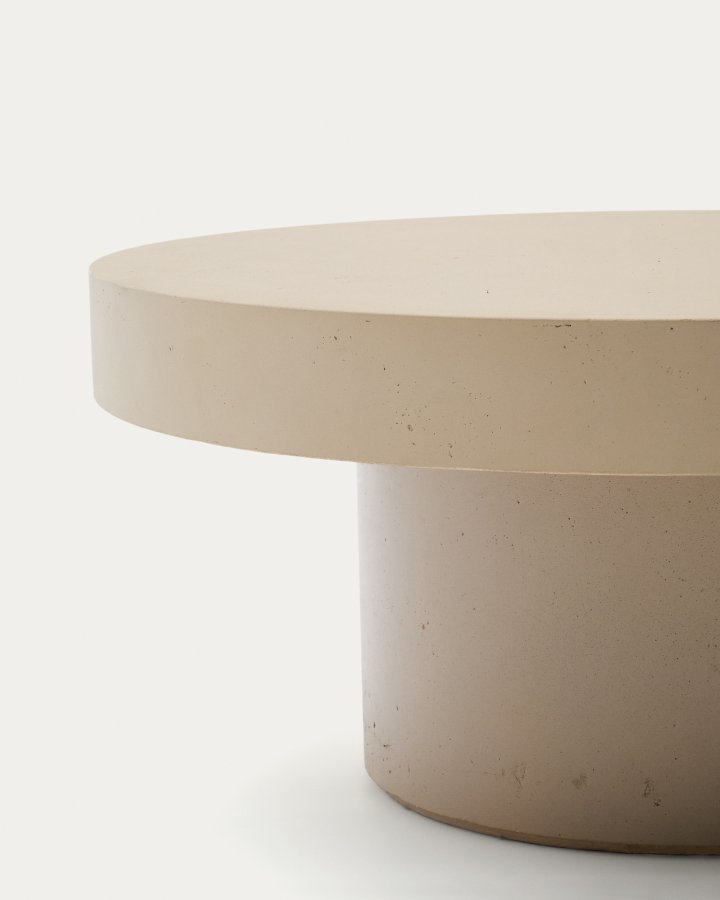 KAVE HOME Aiguablava utendrs salongbord, rundt - beige sement (90)