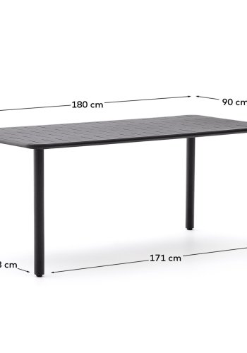 KAVE HOME Brai utebord i mrkegrtt galvanisert stl 180 x 90 cm