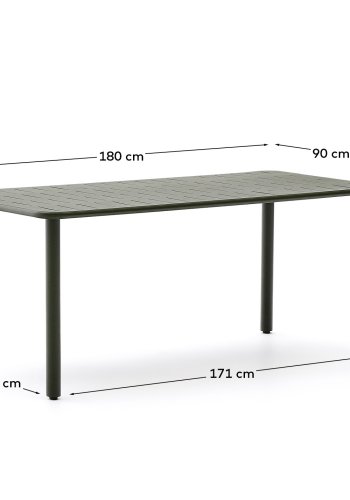 KAVE HOME Brai utebord i grnt galvanisert stl 180 x 90 cm