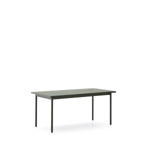 KAVE HOME Maurina havebord, rektangulr - grnne fliser og grn stl (182x91)