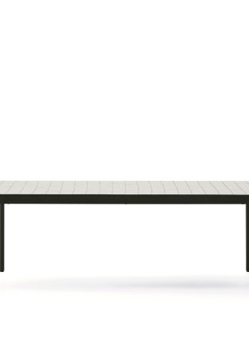 KAVE HOME Maurina utebord i grnt galvanisert stl med ecrufargede fliser 223 x 101 cm