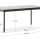 KAVE HOME Maurina utebord i grnt galvanisert stl med ecrufargede fliser 223 x 101 cm