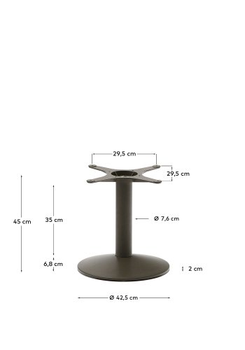 KAVE HOME Esilda sidebordunderstell med rundt stlunderstell i grnnmalt finish  42,5x45 cm