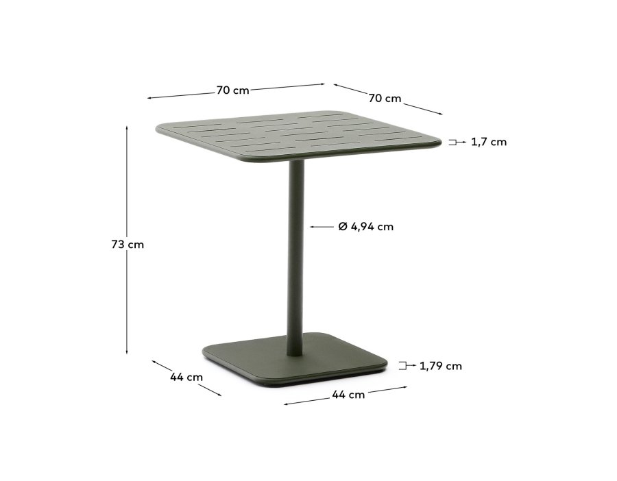 KAVE HOME Brai utebord i grnt galvanisert stl 70 x 70 cm