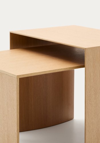 KAVE HOME Litto salongbord i eikefiner med naturlig farge, 90 x 45 cm