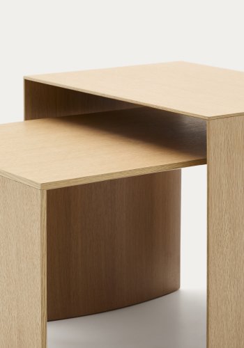 KAVE HOME Litto sidebord i eikefiner med naturlig farge, 55 x 40 cm