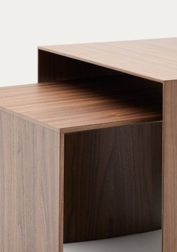 KAVE HOME Litto sidebord i valnttfiner med naturlig fargefinish, 55 x 40 cm