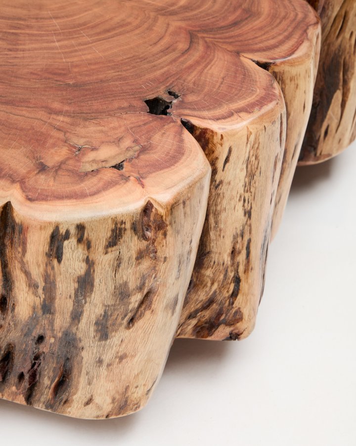 KAVE HOME Tavine sofabord, m. hjul - akacietr� med bleget finish (�65)