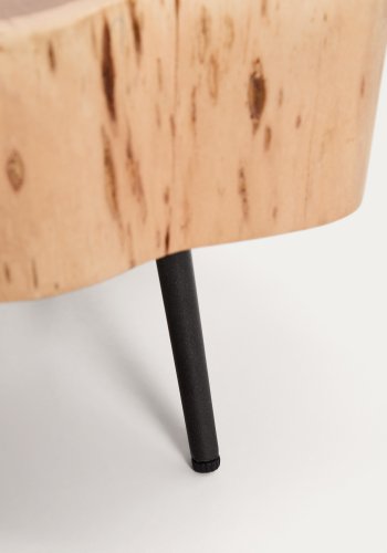 KAVE HOME Tanive sofabord, rund - akacietr� med bleget finish og sort st�l (�49)