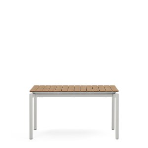 KAVE HOME Canyelles havebord, m. 1 till�gsplade - polywood og lysegr� aluminium (140(200)x90)