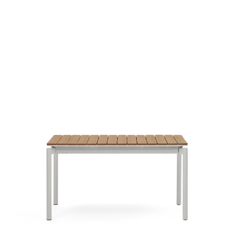 KAVE HOME Canyelles havebord, m. 1 till�gsplade - polywood og lysegr� aluminium (140(200)x90)