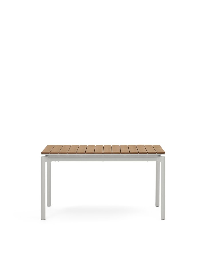 KAVE HOME Canyelles havebord, m. 1 till�gsplade - polywood og lysegr� aluminium (140(200)x90)