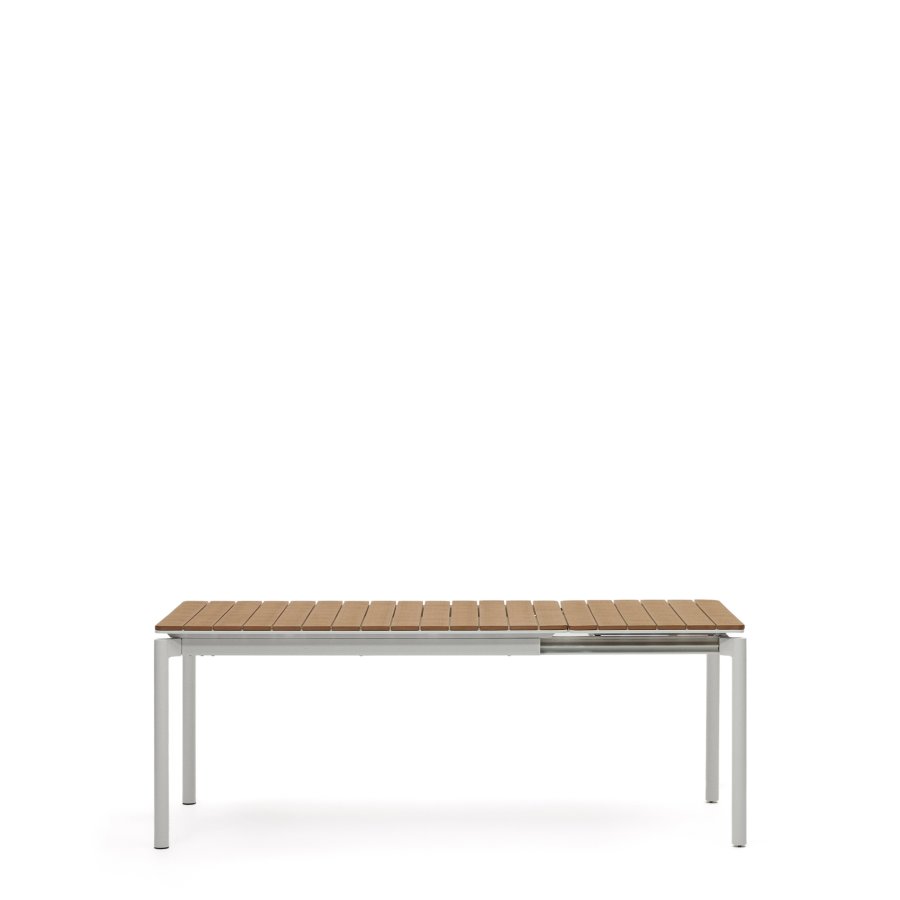 KAVE HOME Canyelles havebord, m. 1 till�gsplade - polywood og lysegr� aluminium (140(200)x90)