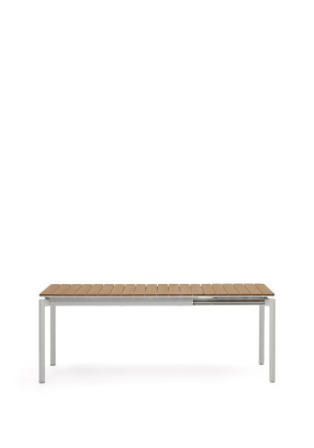 KAVE HOME Canyelles havebord, m. 1 till�gsplade - polywood og lysegr� aluminium (140(200)x90)