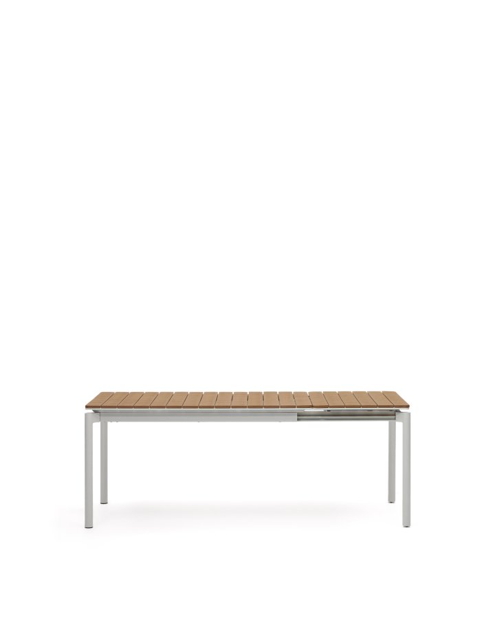KAVE HOME Canyelles havebord, m. 1 till�gsplade - polywood og lysegr� aluminium (140(200)x90)