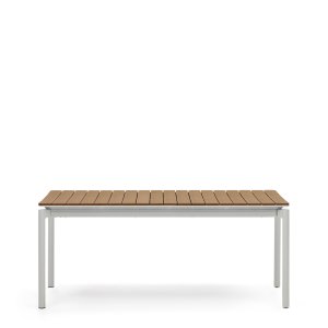 KAVE HOME Canyelles havebord, m. 1 till�gsplade - polywood og lysegr� aluminium (180(240)x100)